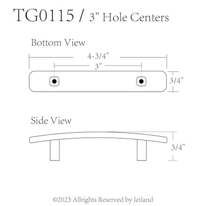 JETLAND Bridged Drawer Cabinet Pulls, 6-Pack Antique Gray 3" Hole Centers, Antique Peony Solid Cast, TG0115AN076 - color: Antique Gray, size: 3 Inch Hole Centers