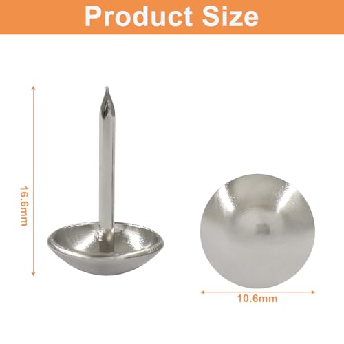 Upholstery Tacks for Furniture, Silver, 100Pcs - color: Silver