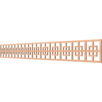 46 1/4"W x 6"H x 1/4"T Cambridge Fretwork Moulding, Alder - color: Alder, size: 6-in. H x 0.25-in. T
