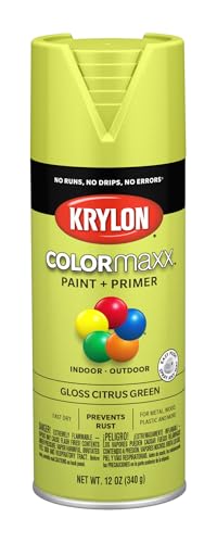 Krylon K05512007 COLORmaxx Spray Paint and Primer for Indoor/Outdoor Use, Gloss Citrus Green, 12 Ounce (Pack of 1) - color: Citrus Green, size: 12 Ounce (Pack of 1), style: Gloss
