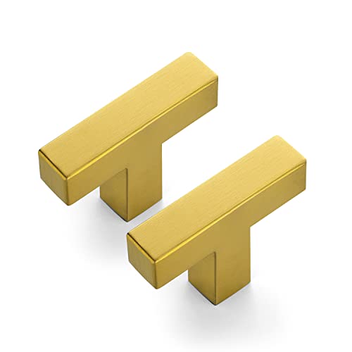 Ravinte Brushed Brass Square Cabinet Handles & Pulls 2 Inch Length 30 Pack - color: Brushed Gold
