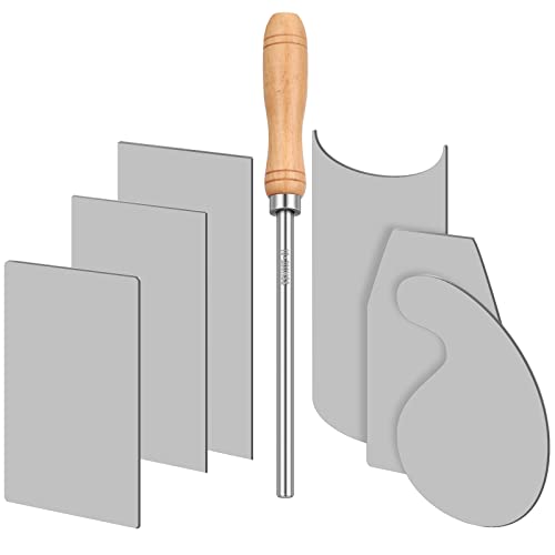 Therwen Card Scraper Burnishing Tool Cabinet Scraper Woodworking, Silver - color: Silver