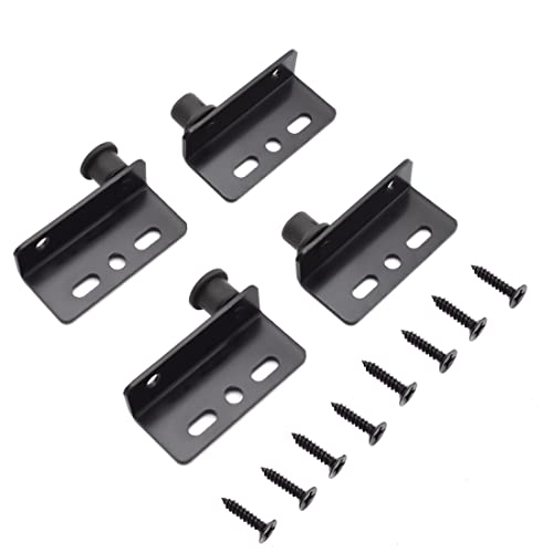 2 Sets Pivot Hinges Black Heavy Duty Concealed Shaft Door Hinges with Bushing for Wood Doors, Drawers, Furniture Cabinets, Wardrobe, Showcase, etc - color: Black