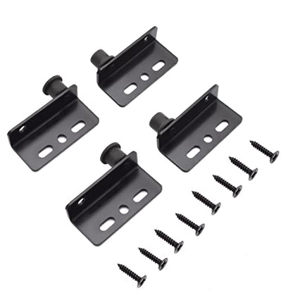 2 Sets Pivot Hinges Black Heavy Duty Concealed Shaft Door Hinges with Bushing for Wood Doors, Drawers, Furniture Cabinets, Wardrobe, Showcase, etc - color: Black