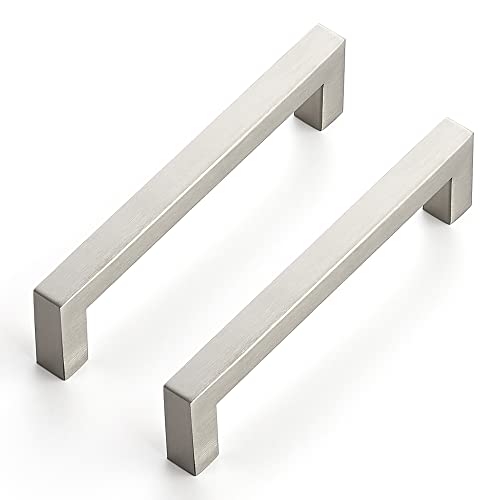 Ravinte Brushed Nickel Square Cabinet Handles Drawer Pulls,5 Inch,5 Pack - color: Brushed Nickel