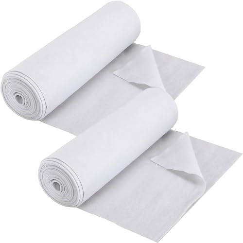 2 Rolls 30" x 5yd Cotton Quilting Batting Cotton/Polyester Blend Batting Roll Sewing Supplies for Needle Punched Quilt, DIY Project, Fabric Sewing Crafts (White) - size: 30"x 5yd