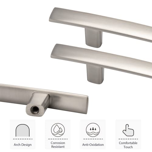 homdiy 20 Pack Brushed Nickel Cabinet Pulls, Solid Zinc Alloy, 4 Inch CC - color: Brushed Satin Nickel, size: 4 Inch Hole Center