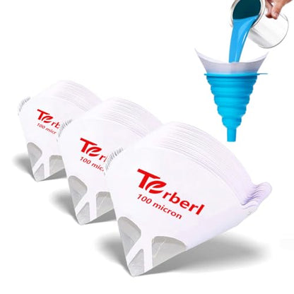 150Pack 100 Micron Paint Strainers Paint Cones with Silicone Funnel - size: 151 Pack