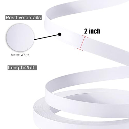 PVC Edge Banding, 2" x 25ft Matt White Non Glued Veneer Edging for Table Cabinet Furniture Trim - color: Matt White, size: 2 Inch