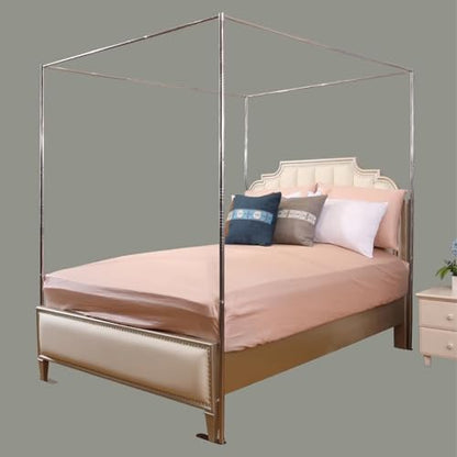 Canopy Bed Frame King, Stainless Steel Four Corner Bed Canopy Poles Mosquito Net Frame Bracket Fit for Metal Bed Wood Bed, Stainless Steel Canopy Bed Frame King Size - size: 78"W x 78"L (Pack of 1)