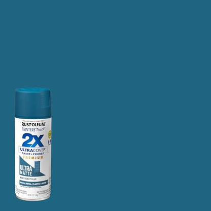 Rust-Oleum Painter's Touch 2X Ultra Cover Spray Paint, Nantucket Blue - color: Ultra Matte Nantucket Blue, size: 12 Ounce (Pack of 1)