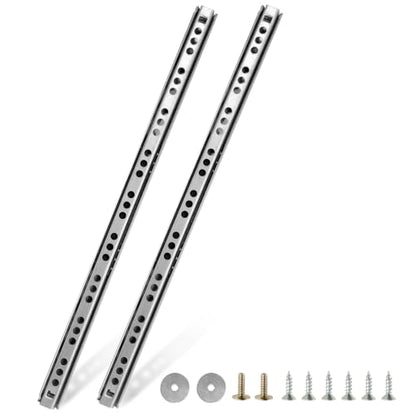 12.2 Inch Ball Bearing Drawer Slides - 2 Fold Metal Drawer Tracks - 2pcs - size: 12.2 Inch