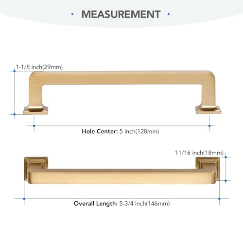 HOME EDIT Champagne Bronze Cabinet Handles Zinc Pulls 5 Inch 10 Pack - color: Champagne Bronze, size: 5 inches Hole Center