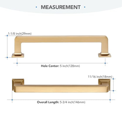 HOME EDIT Champagne Bronze Cabinet Handles Zinc Pulls 5 Inch 10 Pack - color: Champagne Bronze, size: 5 inches Hole Center