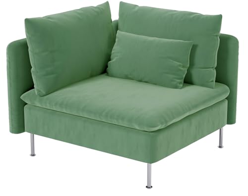 Heavy Velvet SODERHAMN Cover Compatible with IKEA Sofa Corner Slipcover - color: Velvet Light Green, size: Corner Section