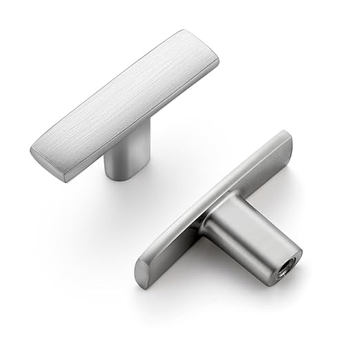 10 Pack Brushed Nickel Cabinet Knobs 1-3/4 Inch Silver Curved Drawer Knobs - color: Brushed Nickel&Curved