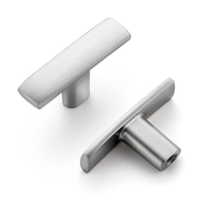 10 Pack Brushed Nickel Cabinet Knobs 1-3/4 Inch Silver Curved Drawer Knobs - color: Brushed Nickel&Curved