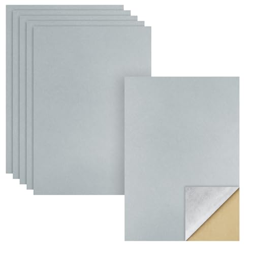 Biaungdo Grey Self Adhesive Felt Sheets, 8 x 12 Inch, 6 Pcs - color: Grey