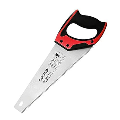14 in Pro Hand Saw, 11 TPI Fine-Cut Soft-Grip Hardpoint Handsaw, Red - color: Red-14 Inch
