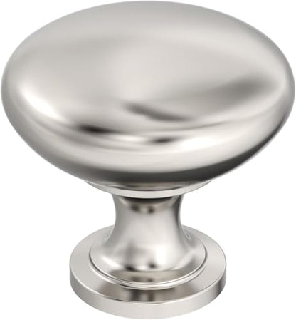 Amerock 1-1/4" Round Edona Polished Nickel Cabinet Knob - color: Polished Nickel, size: 1-1/4 Inch (32 mm) Diameter