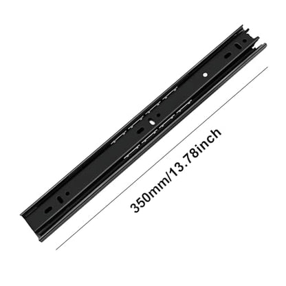 14 Inch Drawer Slide, YAOBVIS 1 Pair Heavy Duty Full Extension Ball Bearing Drawer Runners, Smooth Side Mount Cabinet Rails for Kitchen, Bathroom, Garage and Tool Cabinets - size: 14 Inch