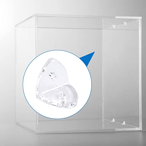 INCREWAY Acrylic L Brackets, 20Pcs Clear Right Angle Bracket, 90 Degree Support Shelf Corner Brace Right Angle Bracket for Furniture Wood Box Fixation, Transparent, Arc Triangle