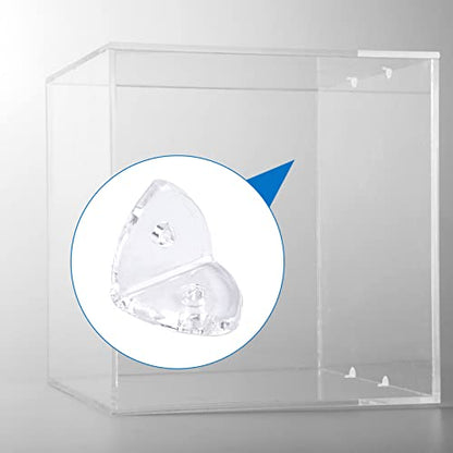 INCREWAY Acrylic L Brackets, 20Pcs Clear Right Angle Bracket, 90 Degree Support Shelf Corner Brace Right Angle Bracket for Furniture Wood Box Fixation, Transparent, Arc Triangle