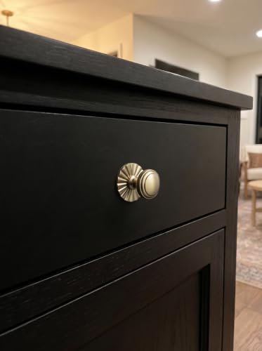 6Pack Champagne Bronze Cabinet Knobs with Backplate Drawer knobs - color: Champagne Bronze, style: Daisy