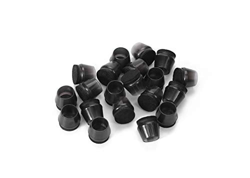 Furnigear Chair Leg Floor Protectors, 3/4" Silicone Caps, Black, 20 Pack - size: 3/4"-20 pack