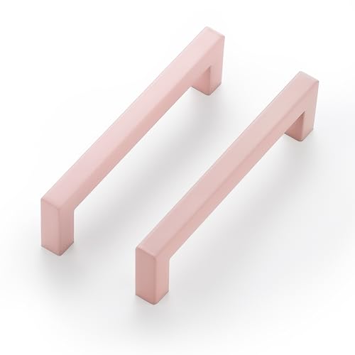 Ravinte Pink Square Cabinet Handles Drawer Pulls,5 Inch,5 Pack - color: Pink