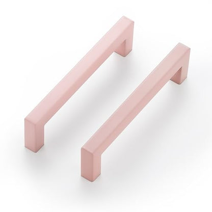 Ravinte Pink Square Cabinet Handles Drawer Pulls,5 Inch,5 Pack - color: Pink