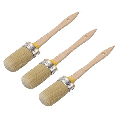 uxcell 3Pcs Wax Paint Brushes 2x1.2Inch Chalk Stencil Brush Oval PET - size: 2 x 1.2 Inch