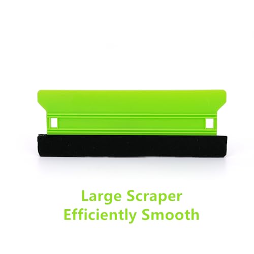 2Pcs Plastic Felt Squeegee, 8.3inch Long Wallpaper Smoother, for Clean & Smoothing, Vinyl Wrap Squeegee, Window Tint Squeegee, Vinyl Scraper, Decal Applicator, Scratch-Free - color: Green