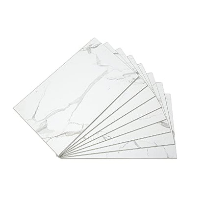 Palisade 25.6 in. x 14.8 in. Vinyl Wall Tiles in Carrara Marble (8 Pack) - color: Carrara Marble, size: Case of 25.6 in. x 14.8 in. Tiles