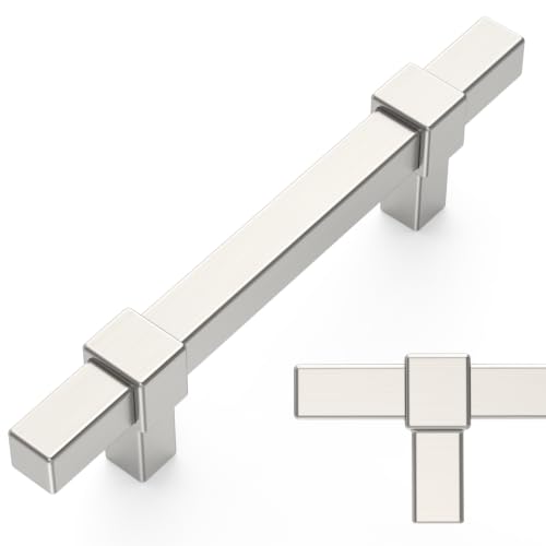 Amerdeco 10 Pack 3 Inch 76mm Brushed Satin Nickel Cabinet Pulls Zinc Alloy Heavy Duty Modern Kitchen Cabinet Handles Drawer Pulls Hardware for Cabinets Cupboard Dresser Wardrobe ZH0087 - color: Brushed Satin Nickel, size: 3"/76mm Hole Center