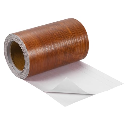 uxcell Wood Grain Tape, 4" x33 Ft Self Adhesive Wood Grain Repair Patch for Baseboards, Doors, Floor Repair, Furniture Home Decor Red Cedar - color: Red Cedar