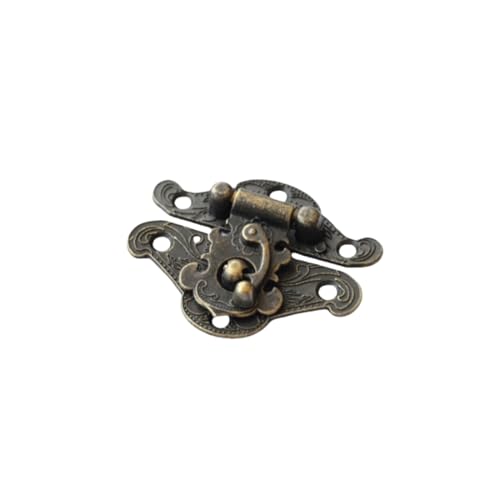 (4 Sets) Retro Jewelry Box Latches Hooks, Small Latches for Wooden Boxes Zinc Alloy, Antique Cabinet Furniture Hasp Clasp - Bronze Tone