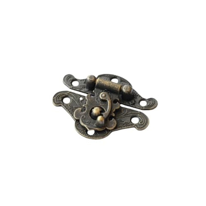 (4 Sets) Retro Jewelry Box Latches Hooks, Small Latches for Wooden Boxes Zinc Alloy, Antique Cabinet Furniture Hasp Clasp - Bronze Tone