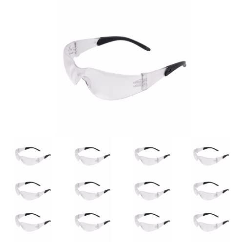 ATERET Protective Polycarbonate Safety Glasses w/TPR Coated Temples For Safety Protection - color: Clear/Core, size: 144 pairs