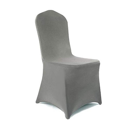 Peomeise 6pcs Stretch Spandex Chair Cover for Wedding Party Dining Banquet Event (Grey, 6) - color: Grey, size: 6PCS