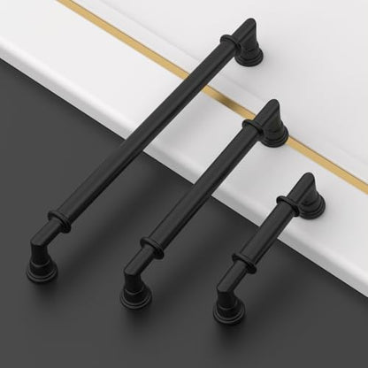 Asidrama 10 Pack 3.75 Inch(96mm) Matte Black Kitchen Cabinet Handles, Cabinet Pulls Kitchen Cabinet Hardware for Cupboard Drawer Pulls 2281 - color: Matte Black, size: 3.75" Hole Center