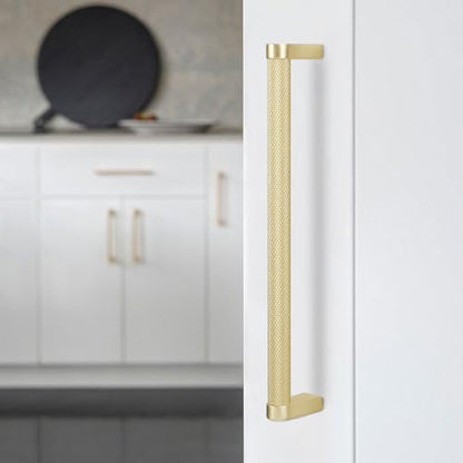 10 Pack 6-1/4 Inch(160mm) Brushed Gold Kitchen Cabinet Handles Knurled Cabinet Pulls Gold Drawer Pulls Kitchen Hardware - color: Brushed Gold, size: 6.3'' Hole Center(160mm)