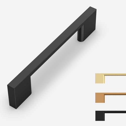 9BUILD 10 Pack Matte Black Cabinet Pulls 3.75 Inch Black Kitchen Cabinet Handles, Cabinet Hardware for Cupboard Drawer Pulls - color: Matte Black, size: 3.75"/96MM Hole Center, style: 10 Pack