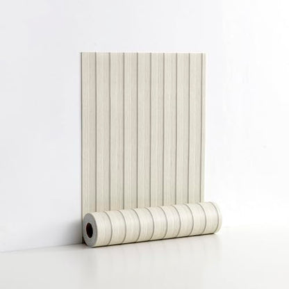 Beige Peel and Stick Slat Wall Panels,Wood Grain Paneling 118"x15.75" - color: Off-White