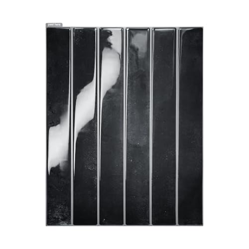10 Sheet 9 * 11.4 in backsplash Tiles Peel Stick for Kitchen Bathroom Laundry RV Wall Decor, Thickened Wall Tile Stickers Stick on Tile backsplash for Room Decor (Black) - color: Black