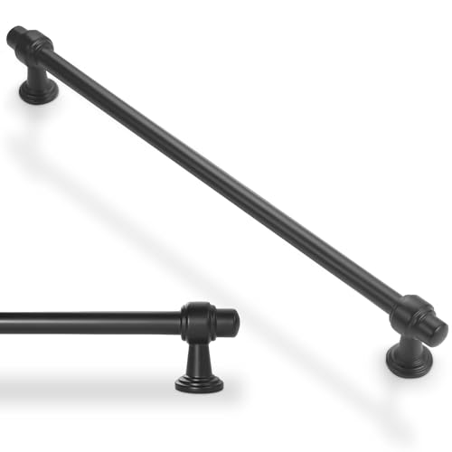 10 Pack 10 Inch(254mm) Kitchen Cabinet Handles Matte Black Cabinet Pulls Zinc Alloy Drawer Pulls Solid Kitchen Hardware - color: Matte Black, size: 10'' Hole Center(254mm)