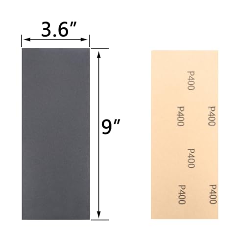 30Pcs 9 x 3.6 Inchs 400 Grit Wet and Dry Handmade Universal Sanding Sheets, Suitable for Woodworking Furniture/Automobiles/Metal/Lacquer Polishing Sandpaper - style: 400 Grit