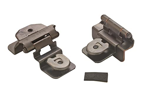 Amerock 1 Pair 3/8" Inset Oil-Rubbed Bronze Demountable Cabinet Hinge - color: Oil Rubbed Bronze, size: 3/8 Inch (10 mm) Inset