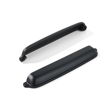 khtumeware 10 Pack Matte Black Cup Pulls 5 Inch Center to Center - Cabinet & Drawer Handles for Kitchen Hardware - color: Matte Black, size: 5"(128mm) Hole Center