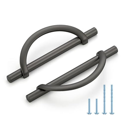 HOME EDIT Pearl Grey Cabinet Pulls Curved, 5 Inch/128 mm, 10 Pack - color: Pearl Grey, size: 5 Inch Hole Center